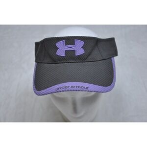 Under Armour Hat Cap Strap Back Womens Gray Purple HeatGear Athletic OSFA Mesh‎